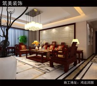 鸿运润园房子装修案例 中式风格-(4)